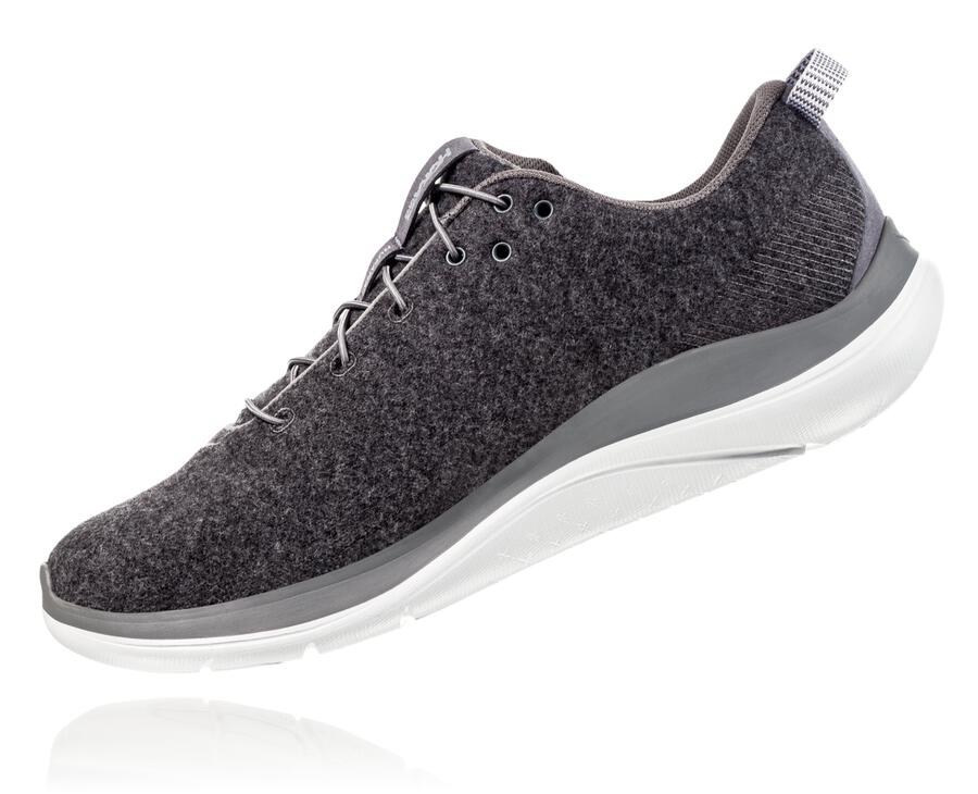 Hoka One One Koşu Ayakkabısı Erkek Gri - Hupana Flow Wool - VA9120648